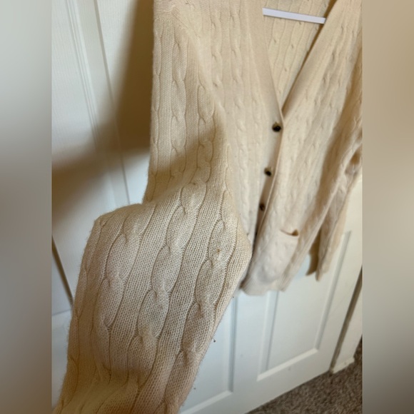 Cream Ralph Lauren blue label 100% cashmere cardigan - Picture 7 of 7